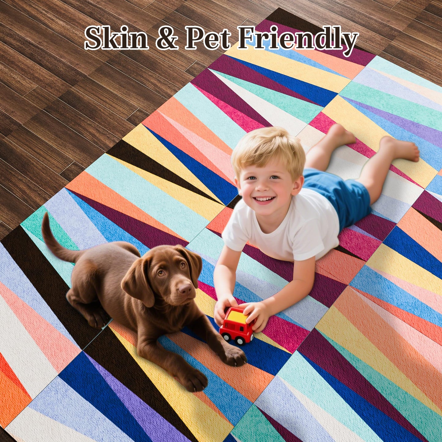 Carpet Living Room Bedroom, Glue Free, Anti Slip, Removable, Washable Spliced Carpet(15.75''x 15.75''x 0.38''Thick) Unit Rug 12pcs