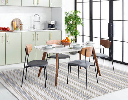 SAFAVIEH Area Rug 8x10 - Montauk Collection - Large - Blue & Beige, Handmade Cotton, Stripe Pattern, Ideal for Living Room, Bedroom, Office, Dining Space (MTK536M)