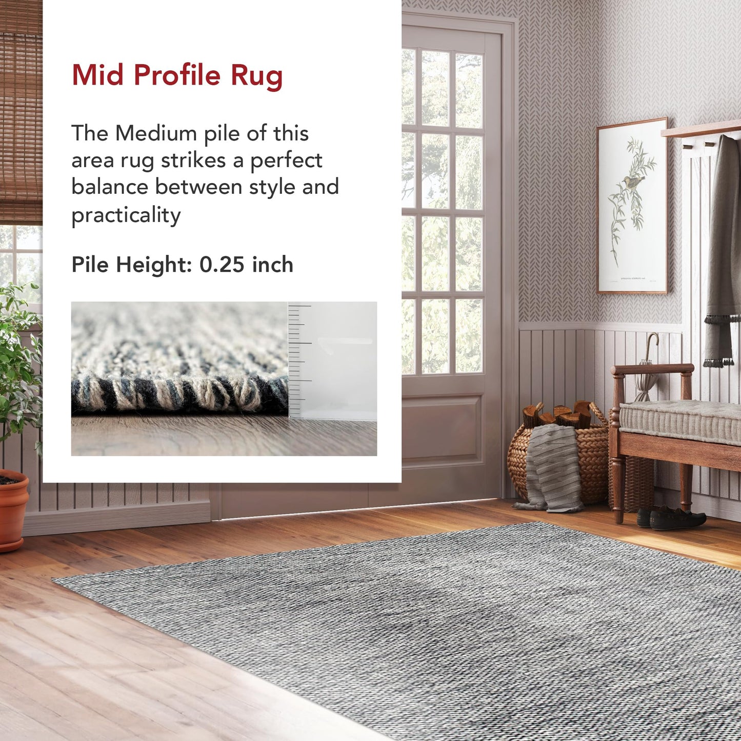 nuLOOM Alessi Solid Farmhouse Cotton Accent Rug, 2x3, Grey