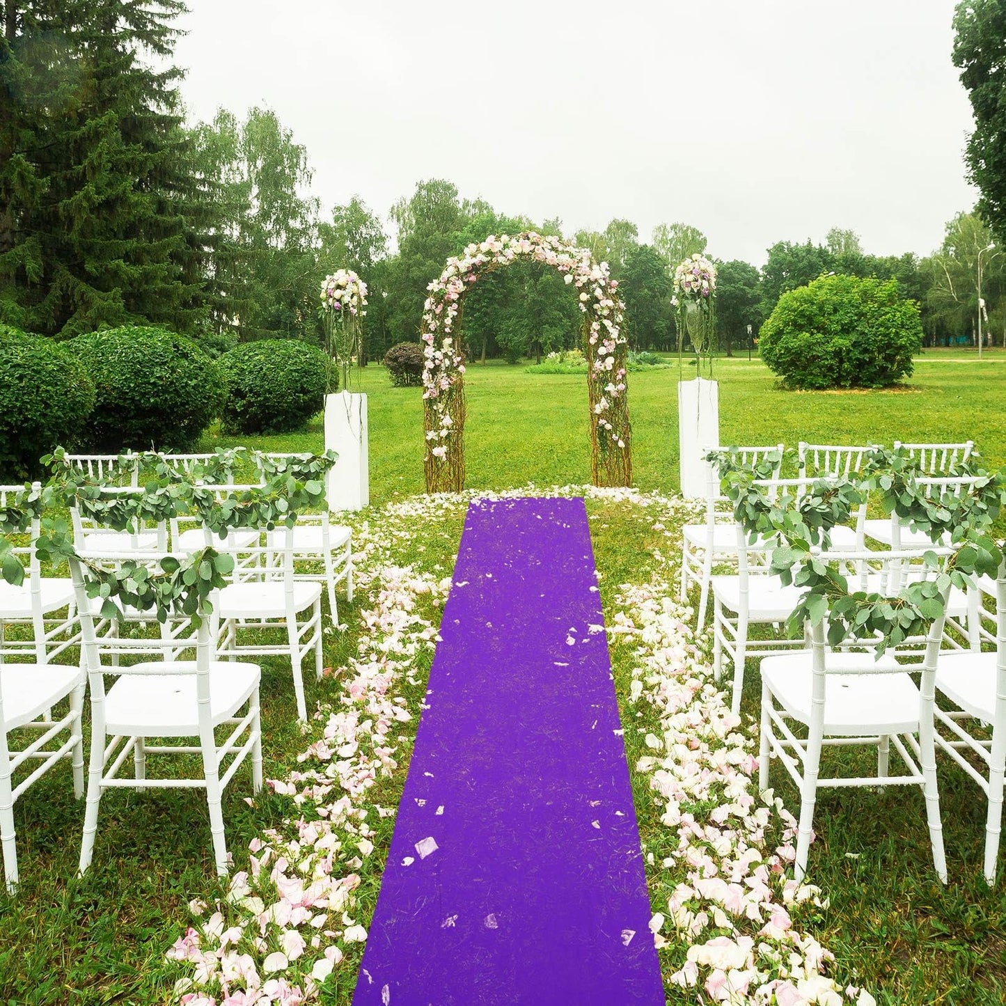 Shappy Purple Carpet Runner Rug for Party 55gsm Purple Runner for Prom Events Thickness with Carpet Tape Hallway Rug for Graduate Wedding Party Dance Floor Outdoor Accessories(2.6 x 60 Feet)
