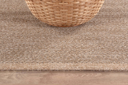 CAMILSON Easy Jute Rug 10x14, Indoor Outdoor Natural Color Fiber Area Rugs for Living Room Patio and Kitchen Rug Herringbone Woven Design Easy-Cleaning Washable Outside Carpet Alfombras 10 x 14