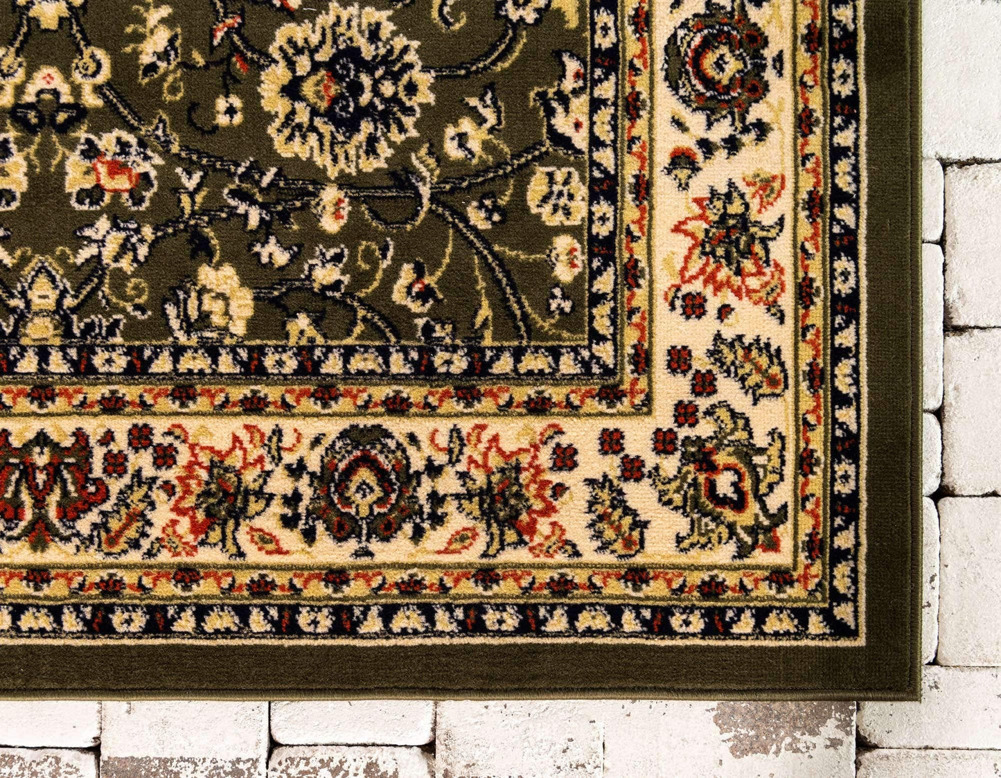 Unique Loom Sialk Hill Collection Area Rug - Washington (5' 3" x 8' Rectangle Green/Hunter Green)