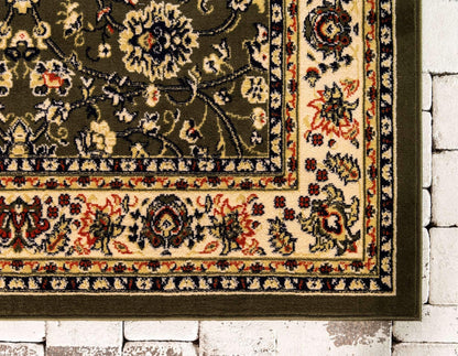 Unique Loom Sialk Hill Collection Area Rug - Washington (5' 3" x 8' Rectangle Green/Hunter Green)