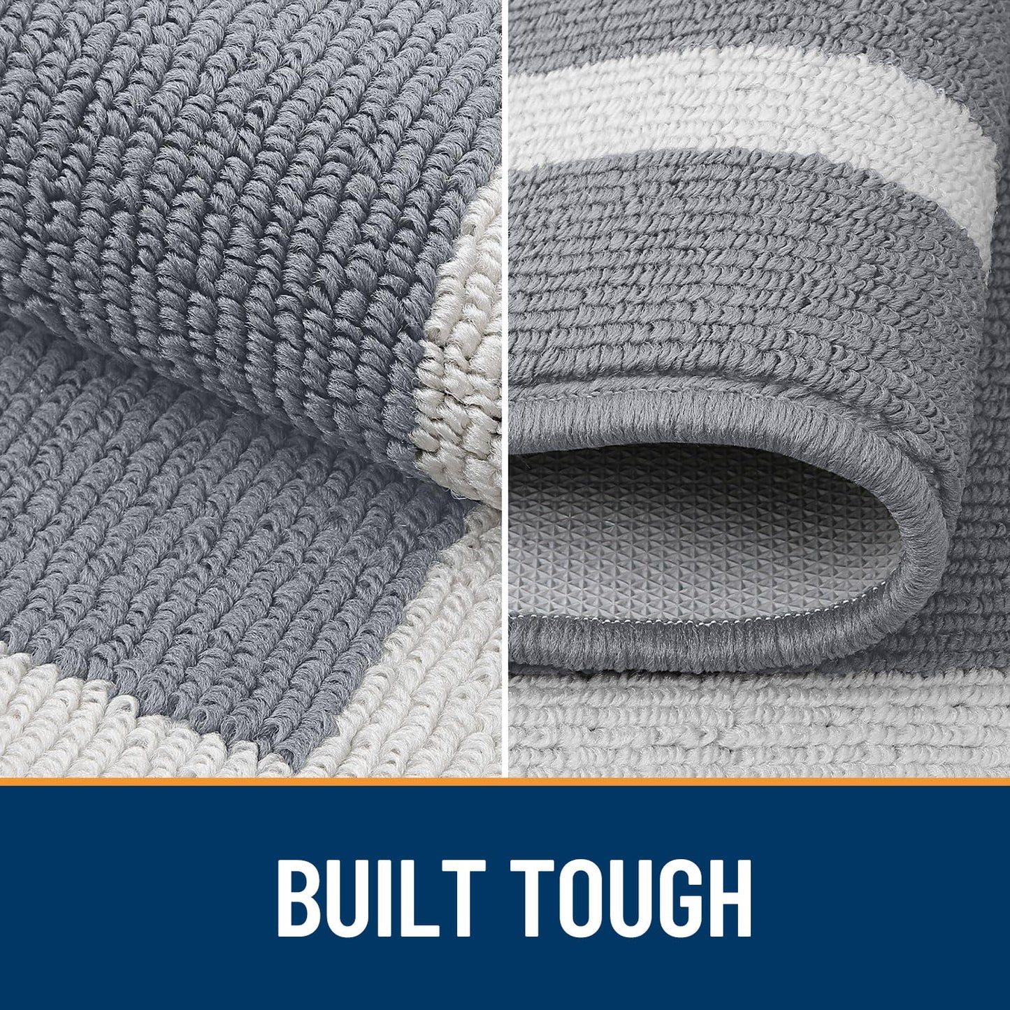OLANLY Indoor Door Mat, 30x17, Non-Slip Absorbent Resist Dirt Entrance Mat, Washable Low-Profile Inside Entry Doormats for Entryway, Grey