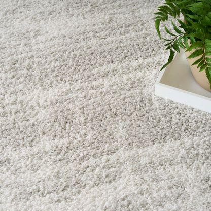 Nourison Home Modern Shag Ivory Grey 5'3" x 7' Area Rug - Easy Clean, Non Shedding, Bed Room, Living Room, Dining Room, Kitchen (5' x 7')