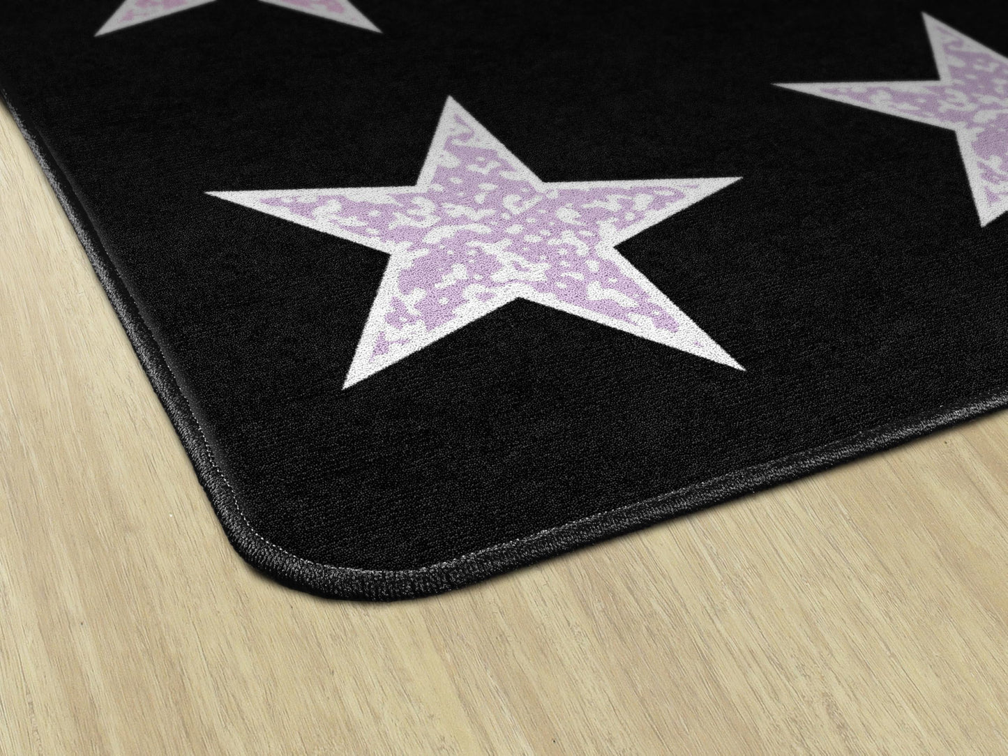 Flagship Carpets Composition Stars Pastel Classroom Educational Area Rug for Kids and Teachers, Durable Quality for Schools, Preschool, Daycare, Learning Centers, and Home, 10'6" x 13'2" - Black