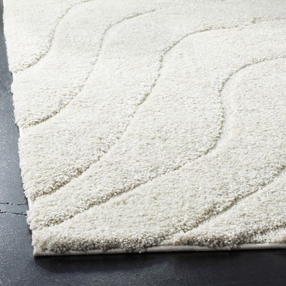 SAFAVIEH Florida Shag Collection Area Rug - 8'6" x 12', Creme & Creme, Non-Shedding & Easy Care, 1.2-inch Thick Ideal for High Traffic Areas in Living Room, Bedroom (SG472-1111)