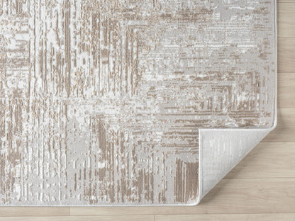 RUGGERRUGS Amy Modern Abstract Area Rug for Living Room, 4x6 Contemporary Textured Geometric Beige Neutral Rug, Stain Resistant Non-Shedding Carpet for Bedroom, Dining Room or Kitchen (4' x 6', Beige)