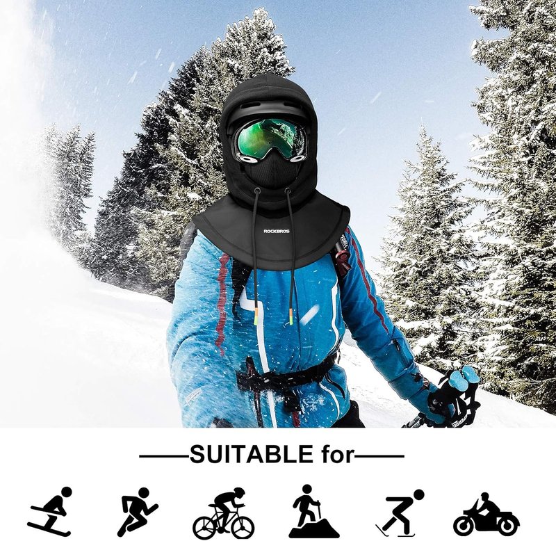 ROCKBROS Ski Balaclava - Thermal Fleece Cold Weather Mask for Men | Winter Protection
