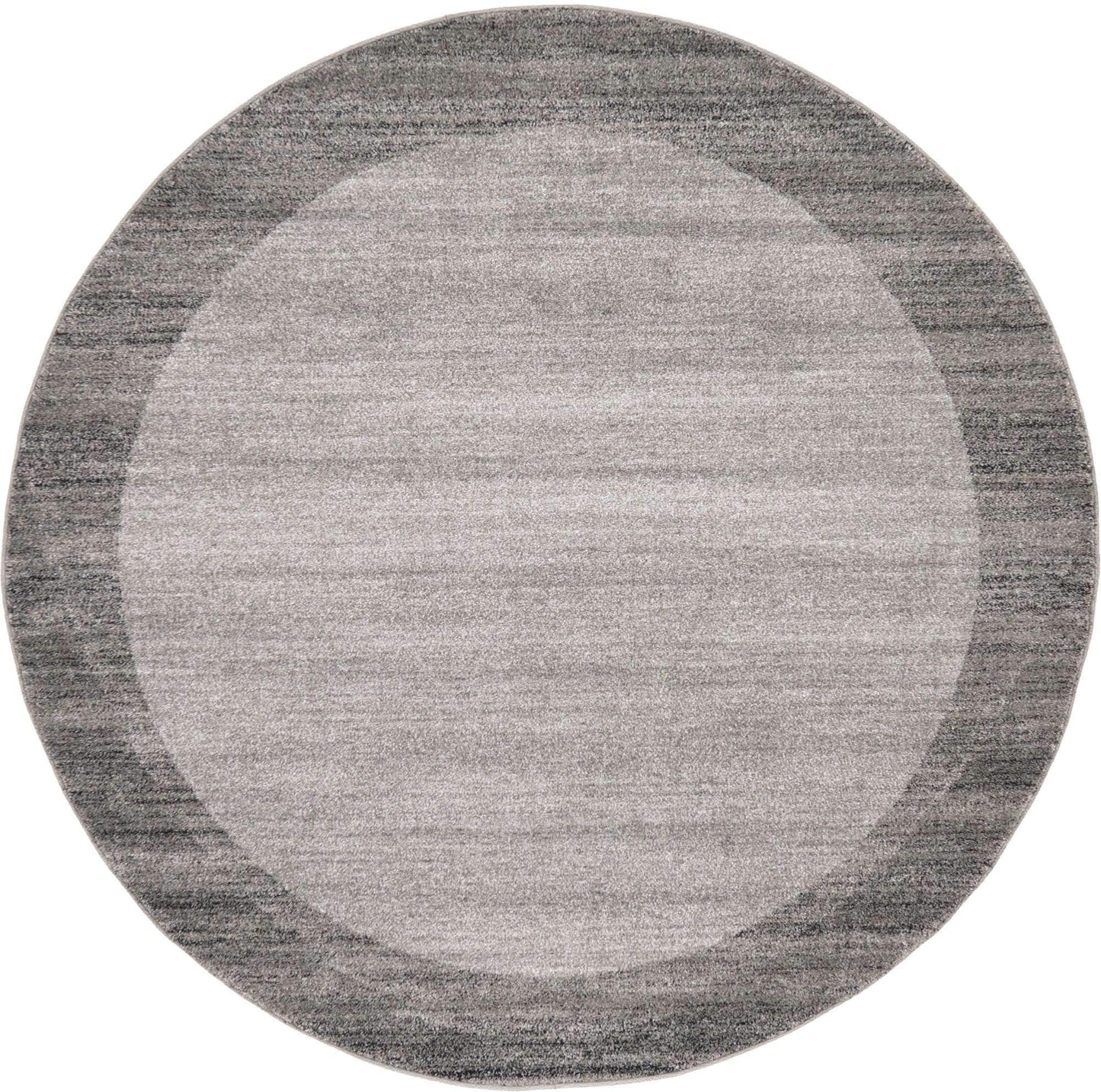 Unique Loom Del Mar Collection Area Rug - Abigail (6' 1" Round, Light Gray/ Black)