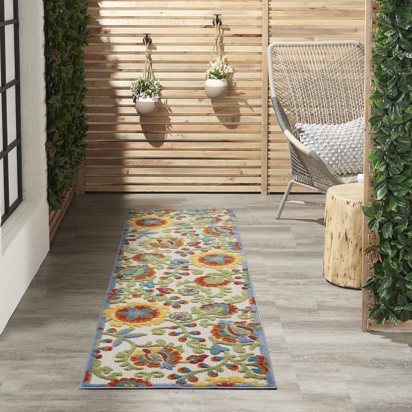 Nourison Home Aloha Ivory Multicolor 2'3" x 8' Area Rug - Easy Clean, Non Shedding, Bed Room, Living Room, Dining Room, Kitchen (8' Runner)