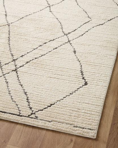 Loloi Fabian Collection FAB-02 Ivory/Charcoal 5'-3" x 7'-6" Area Rug