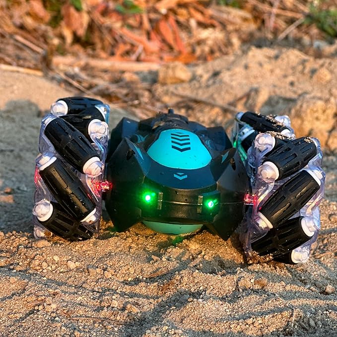 Gesture Sensing RC Stunt Car with Light 2.4G 4WD Hand Controlled Gravity Remote Control Car Toy with 360° Flips Car for Boys Age 6 and Up Blue