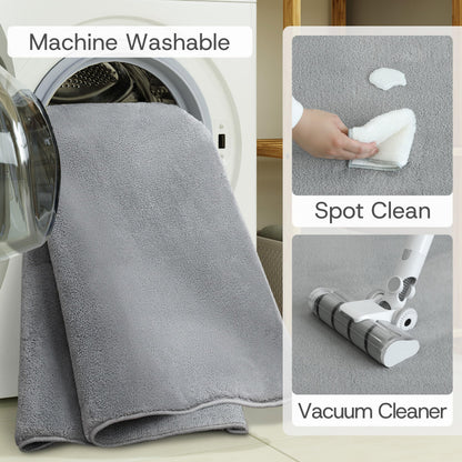 CASTLYE Solid Washable Area Rug - 3x5 Medium Pile Faux Cashmere Carpet for Living Room Bedroom, Grey