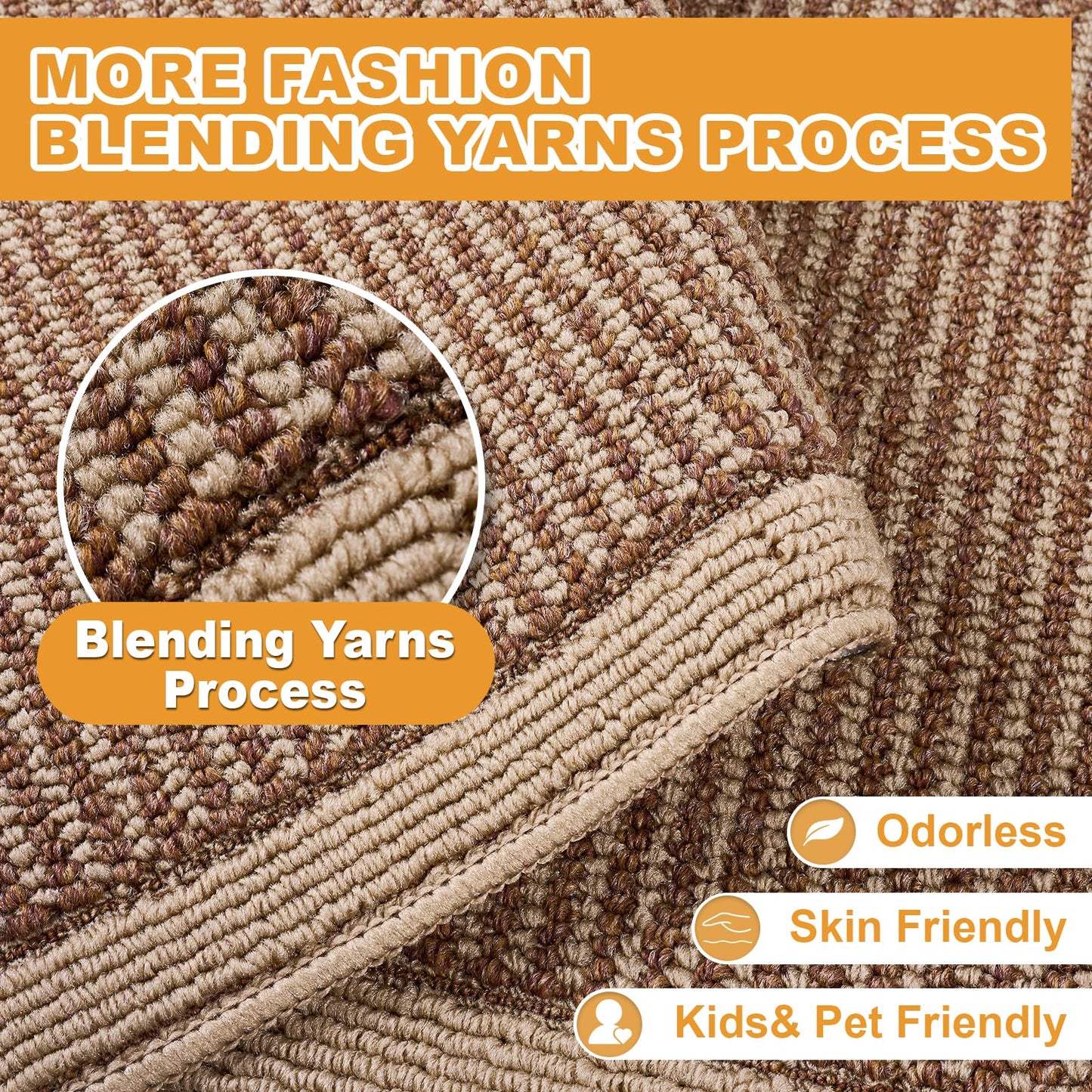 IGTXJORH Kitchen Rugs Set of 2, Non Slip Absorbent Washable Floor Mats Kitchen Runner Rugs, Half Moon Standing Runner Rug for Kitchen Sink and Laundry, 20"x32" + 20"x48", Brown