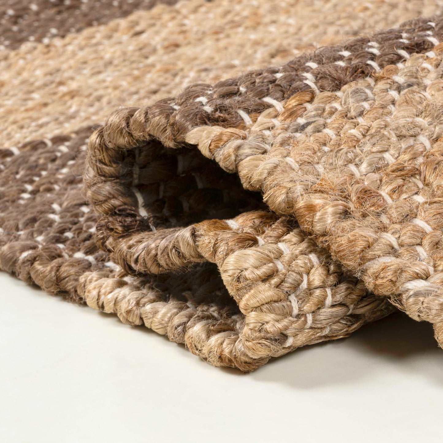 JONATHAN Y Jayden Woven Jute Stripe Natural/Brown Runner Rug, 2x10, Rustic, Farmhouse, Traditional, Lodge, Easy-Cleaning for Living Room, Bedroom, Kitchen, Non-Shedding (NRF202A-210)