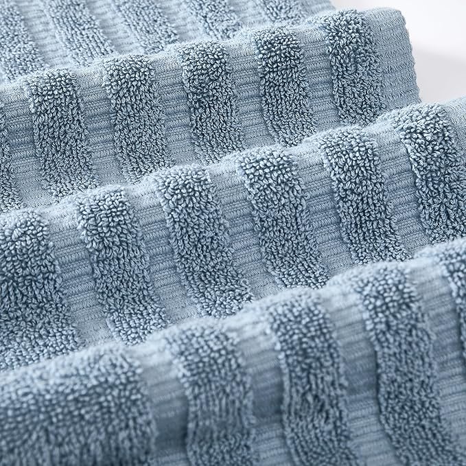 Modern Threads Oxford 6-Piece 100% Cotton Towel Set – Yarn Dyed Jacquard &