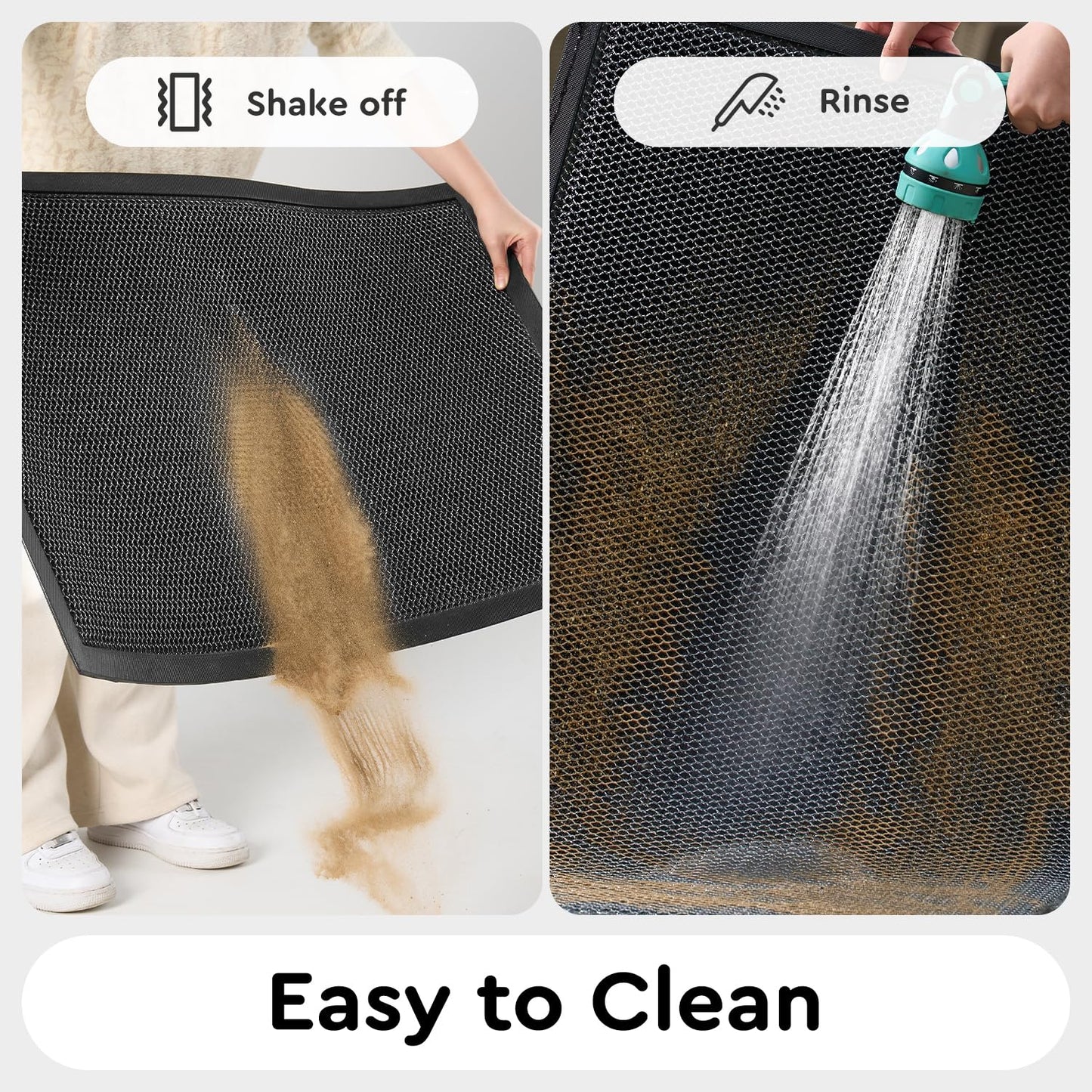tchdio Front Door Mat Outside Entrance, Dirt Trapper Doormat-Entrance Welcome Matt Durable, Heavy Duty Entry Mat Non Slip Rubber Mats for Outside Stain Resist Door Mats for Entryway, 24"x47" Grey