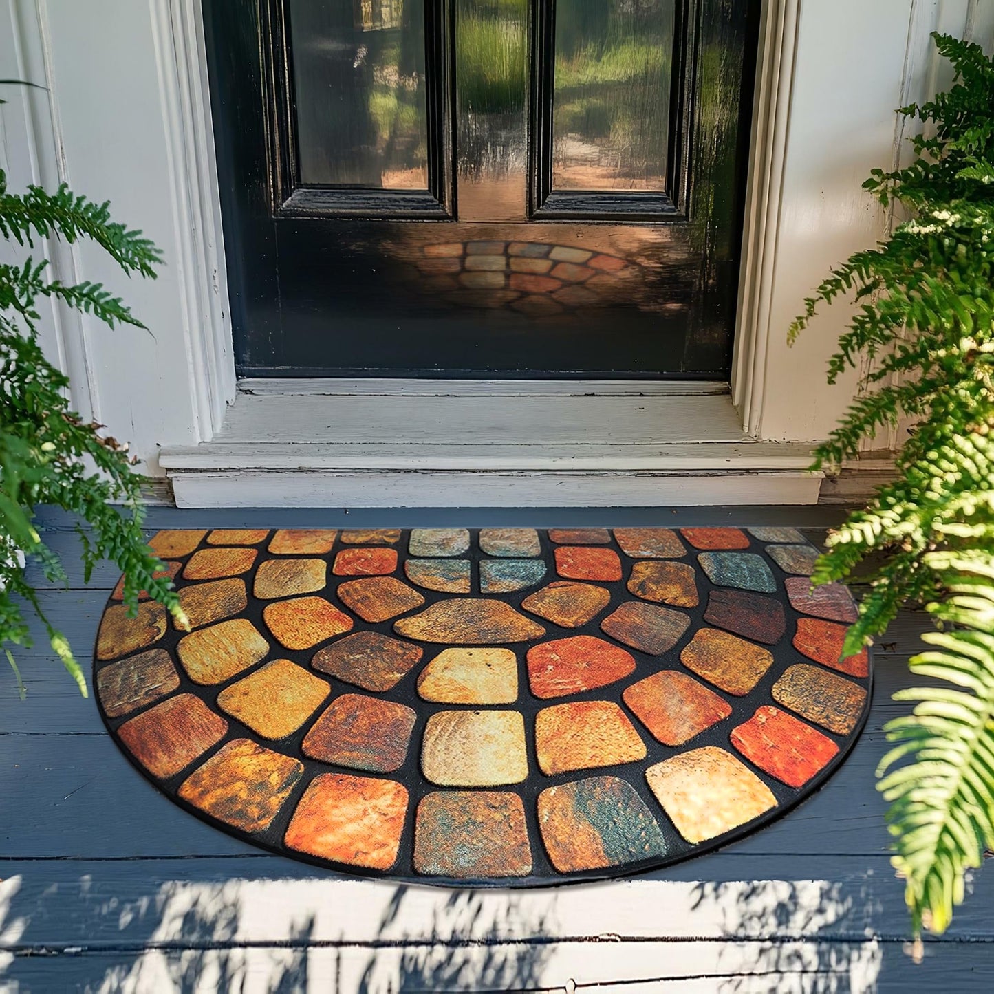 ubdyo Unique Design Door mat - Low Pile Front Doormat Outside Entrance for Efficient Dirt Trapping - All Weather Front Door Mat Indoor Entrance - Anti Slip Welcome Matt Outdoor - (36" x 24", Orange)