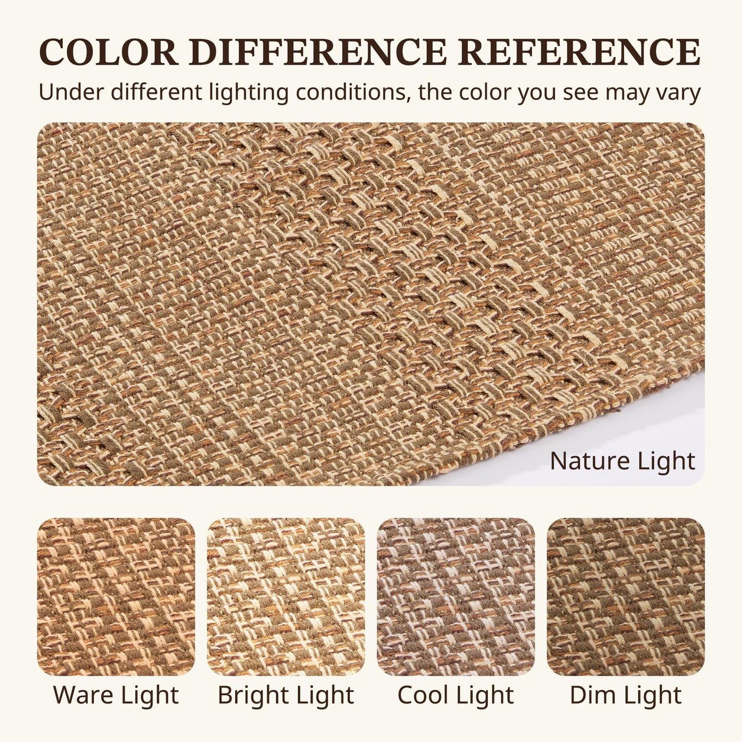 MatEssenz 20"x30" Kitchen Rugs, Woven Kitchen Mats for Floor, Machine Washable Mats Boho Style, Non Slip, Anti-Skid TPR Backing for Kitchen, Non-Slip, Durable, Easy Clean, Everyday Use Brown