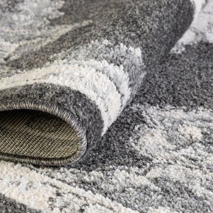 Unique Loom Parker Collection Area Rug - Kokulu (4' x 6' Oval, Charcoal/ Gray)