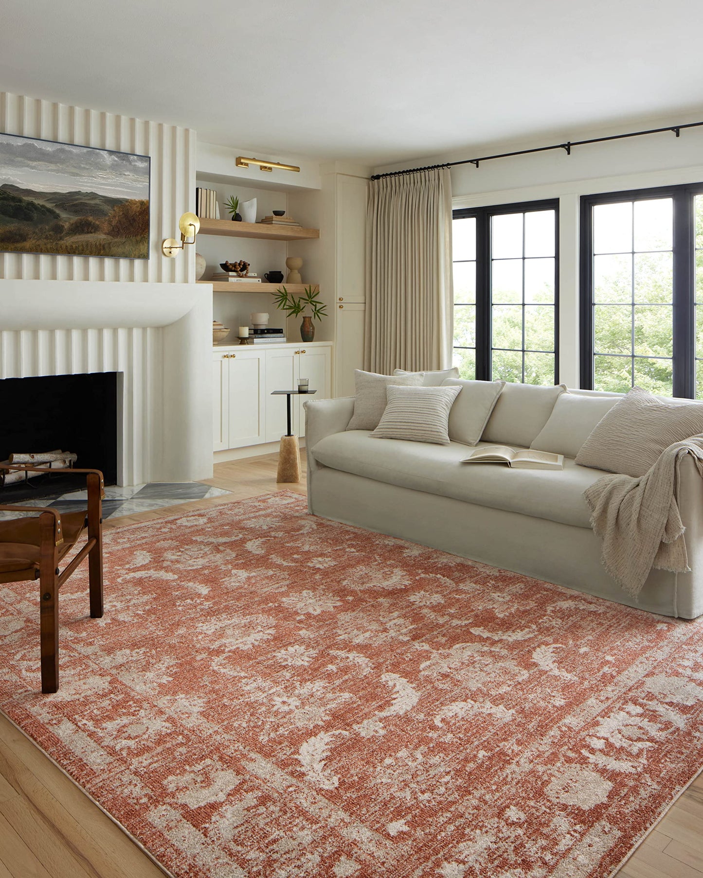 Loloi Odette Collection ODT-03 Rust/Ivory 5'-3" x 7'-9" Area Rug
