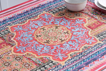 Maison d' Hermine Table Cloth Rectangle Table 100% Cotton 70 x 140 Inches Fall Tablecloth Reusable Everyday Use for Thanksgiving Christmas Decorations Dining Farmhouse Party (Ispahan)
