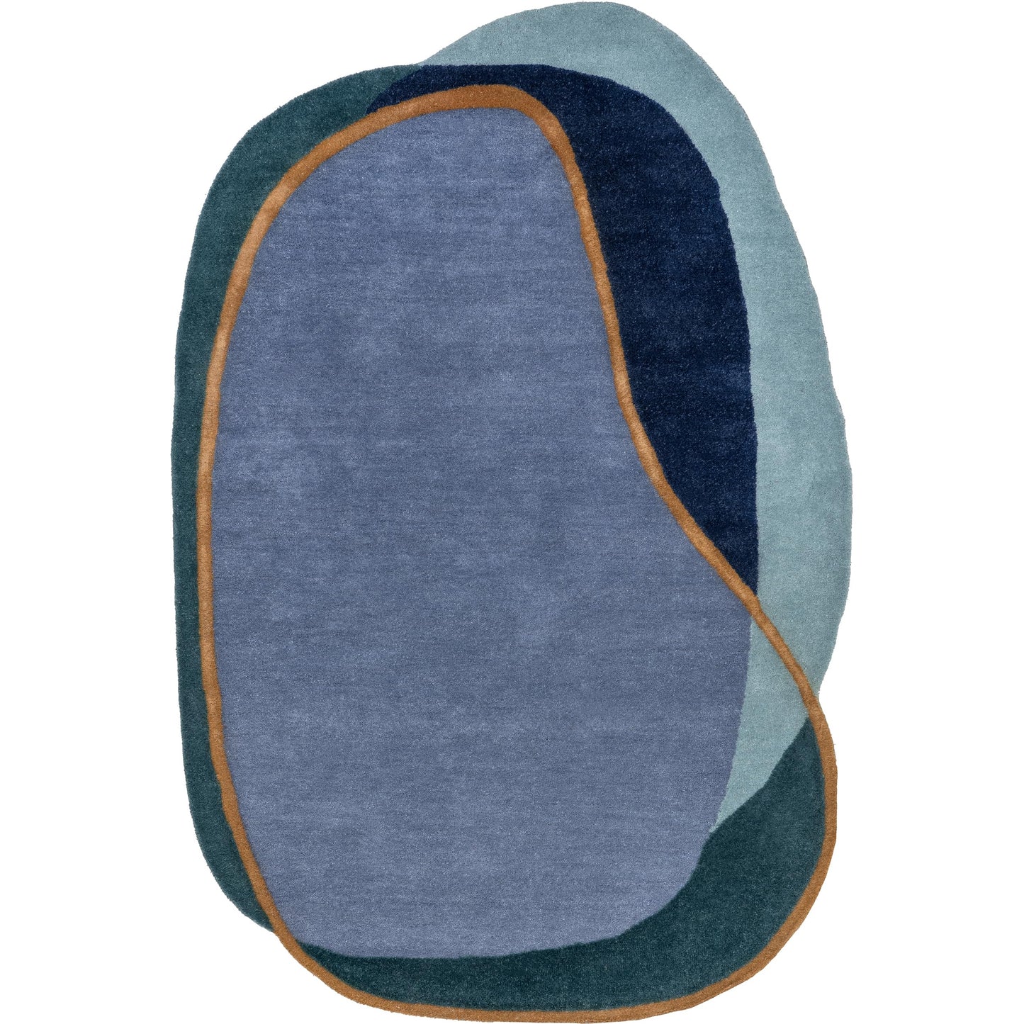 Rugs USA Greenwich Blue Multicolor/Multicolor, 4' x 6', Handmade, Abstract, Wool, Soft and Cozy, High Traffic, Stain Resistant, Easy Clean, Durable Area Rug for Bedroom, Living Room, Dining, Den