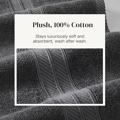 Modern Threads Trefoil Filigree 6-Piece 100% Cotton Towel Set – Reversible Yarn