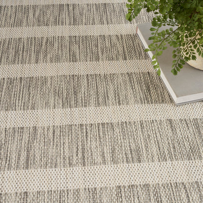 Nourison Home Positano Grey Ivory 5' x 7' Area Rug - Easy Clean, Non Shedding, Bed Room, Living Room, Dining Room, Kitchen (5' x 7')