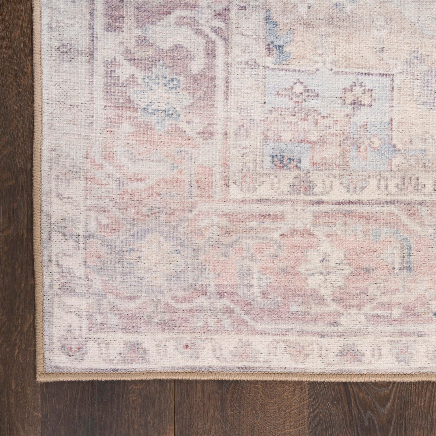 Nourison Home Vintage Washables Light Blue 2' x 6' Area Rug - Easy Clean, Non Shedding, Bed Room, Living Room, Dining Room, Kitchen (6' Runner)