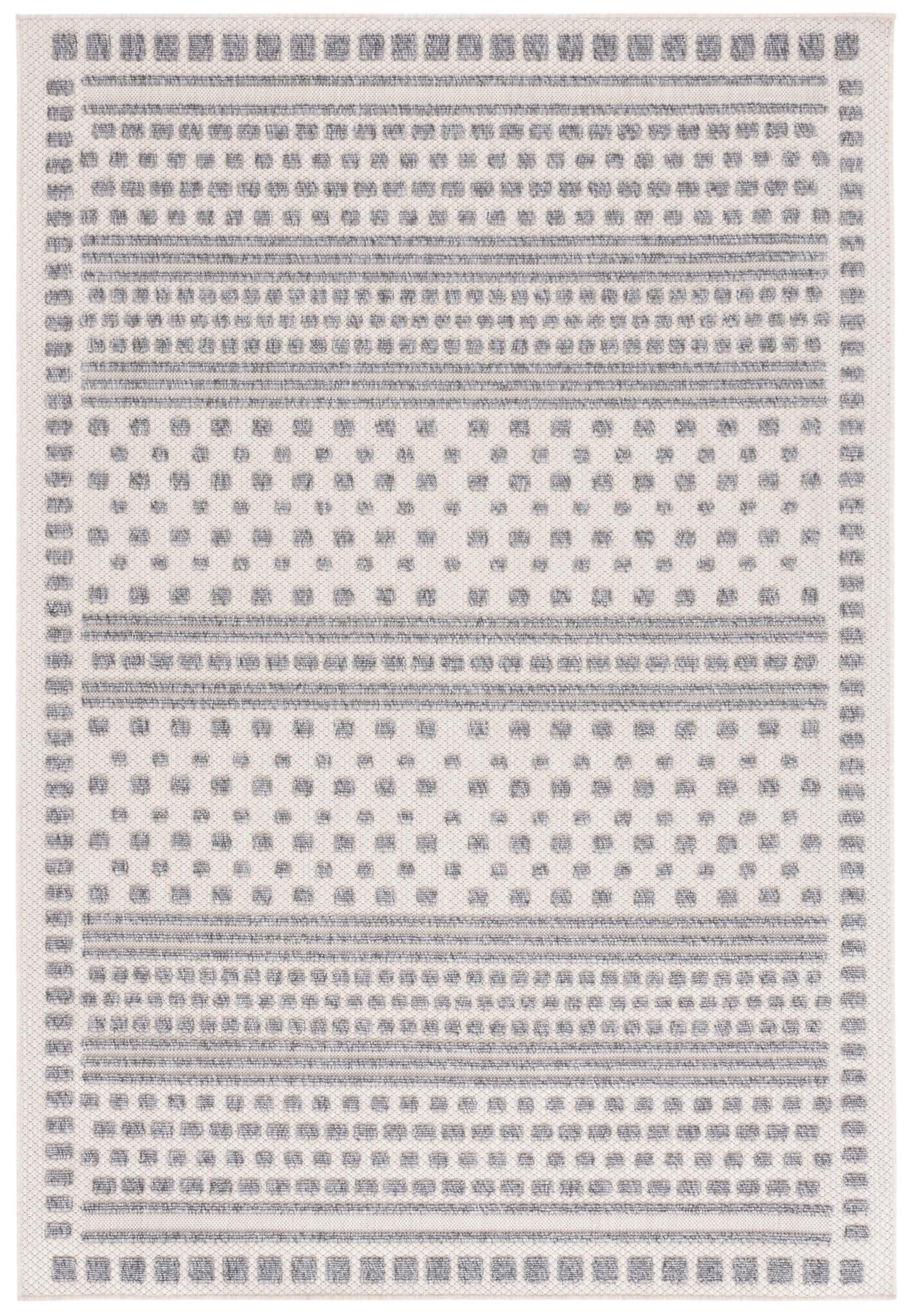 SAFAVIEH Washable Rug Outdoor Milos Collection - 5' x 7'6", Beige & Grey, Non-Shedding & Easy to Clean, Ideal for Patio, Backyard, Mudroom (MLO110A)