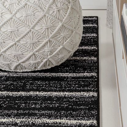 JONATHAN Y Williamsburg Minimalist Stripe Black/Cream Indoor Area Rug, 4x6, Contemporary, Modern, Easy-Cleaning for Living Room, Bedroom, Kitchen, Pet Friendly, Non-Shedding (MOH201F-4)