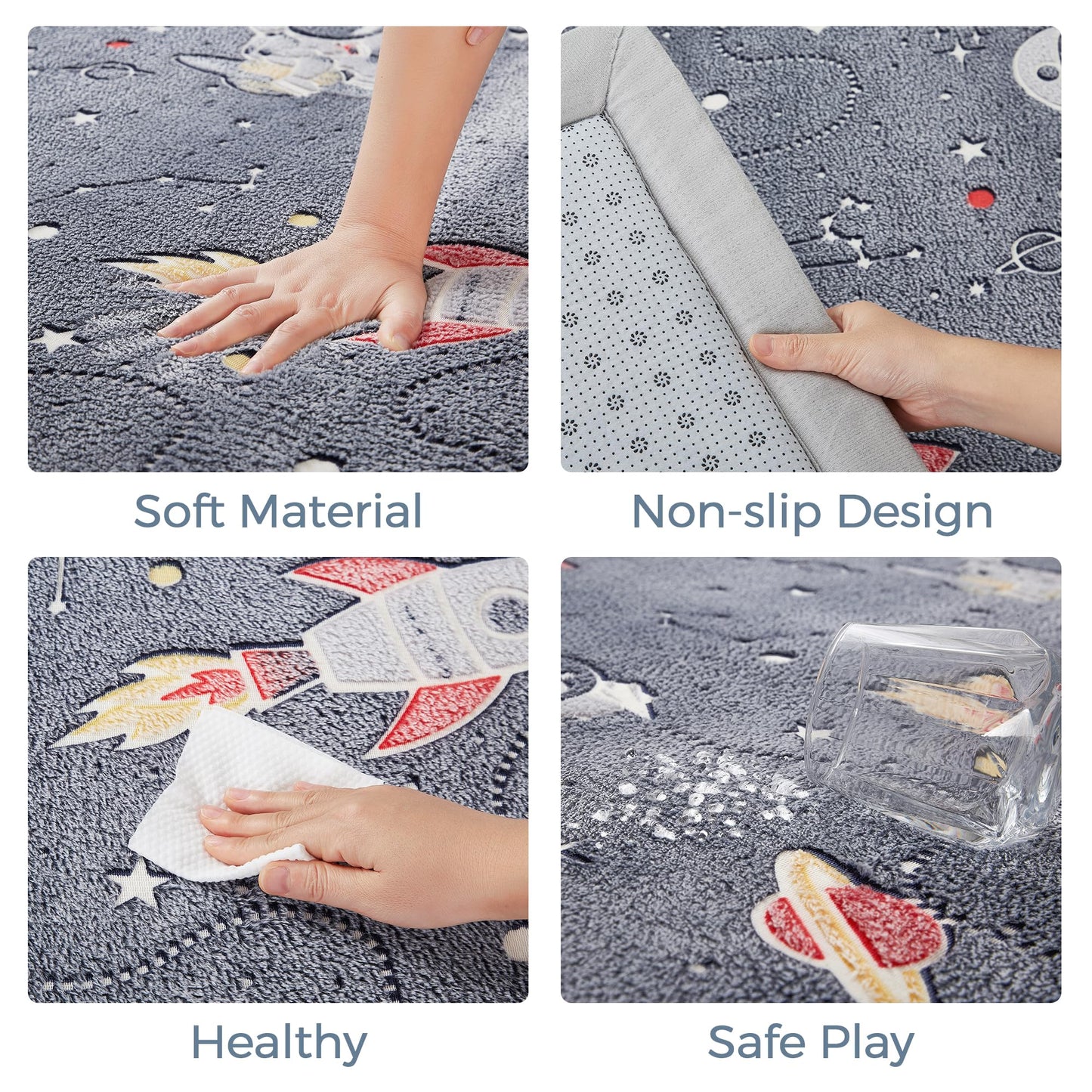 MAXYOYO Play Mat, 1.2" Thick Memory Foam Soft Padded Carpet with Non-Slip Backing, Japanese Tatami Rug Living Room for Kids Toddler Children Nusery