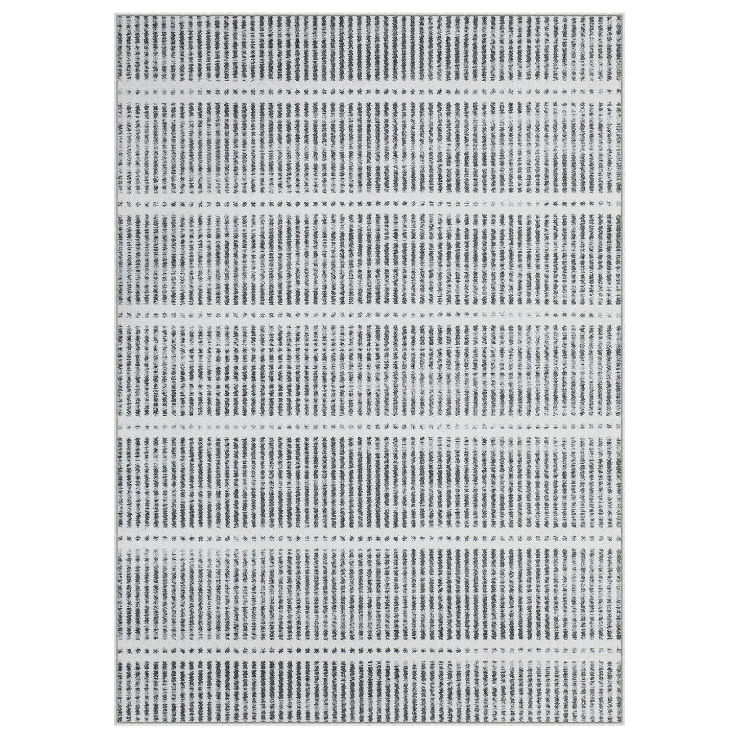 Tribesigns Ultra Thin 5x7 Washable Area Rugs for Living Room, Modern Non-Slip Rugs for Bedroom Dining Room, Grey Striped Farmhouse Large Indoor Carpet for Playroom Entryway