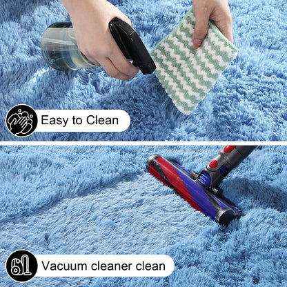 Ehayx 5x7 Area Rugs for Living Room, Large Fluffy Blue Rugs for Bedroom, Fuzzy Shag Soft Non-Slip Carpet for Kids Girls and Boys Nursery Dorm Indoor Room Home Decor (5ft X 7ft)
