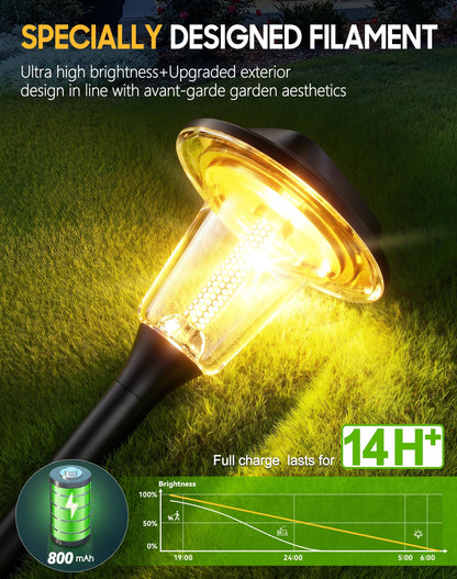 2026 New Solar Pathway Lights, 8 Pack Solar Lights Outdoor, Waterproof IP65, Upgraded Bright LED, Auto On/Off, Modern Garden Lights, Solar Powered Light for Yard, Lawn, Walkway, Driveway, Patio Decor