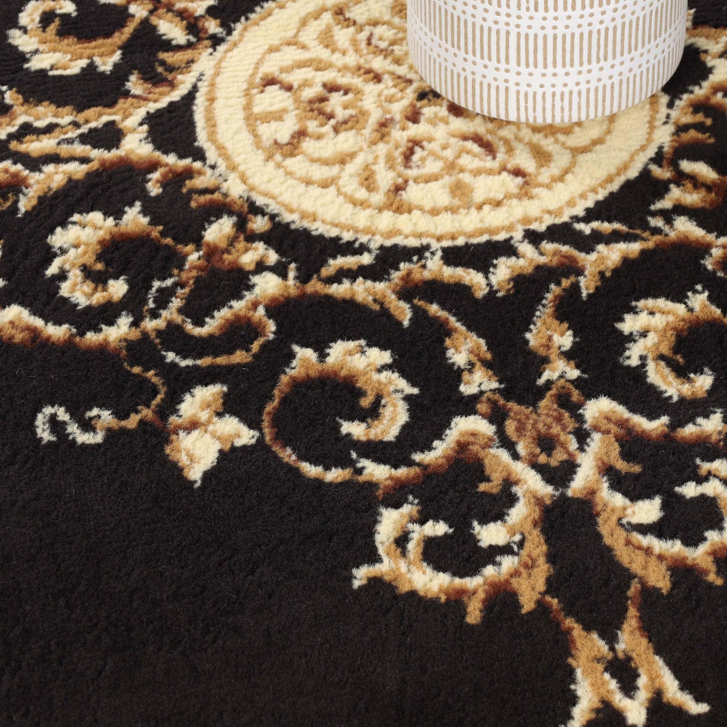 Superior Indoor Area Rug, Jute Backing, Plush Floral Rugs for Entryway, Living Room, Kitchen Floors, Bedroom, Office Floor Cover, Medallion Rugs, Elegant Medallion Collection, 6' x 9', Coffee