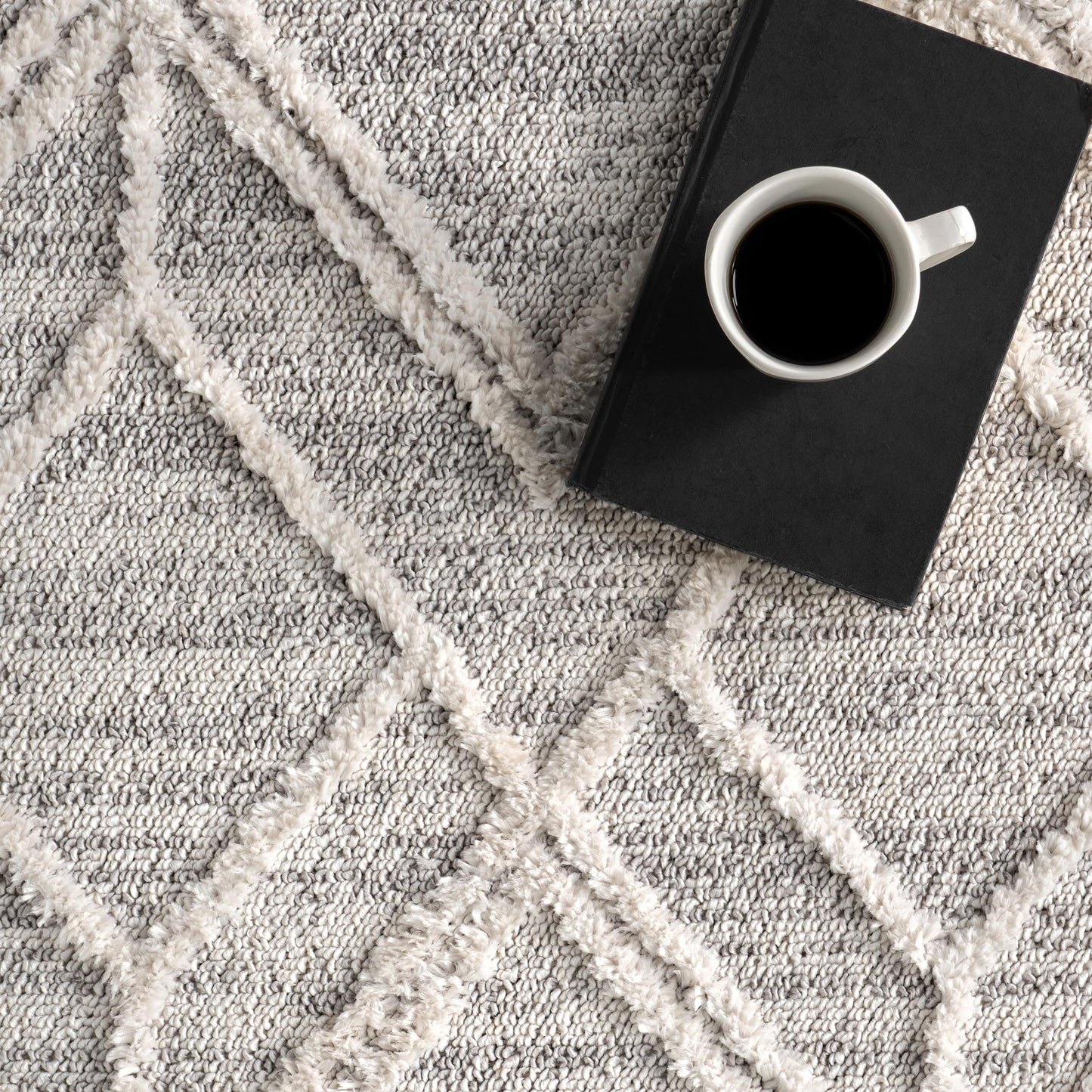 nuLOOM 2'6" x 10' Ansley Moroccan Tassel Area Rug, Light Grey, High-Low Textured Bohemian Design, Plush High Pile, Stain Resistant, For Bedroom, Living Room, Hallway, Entryway