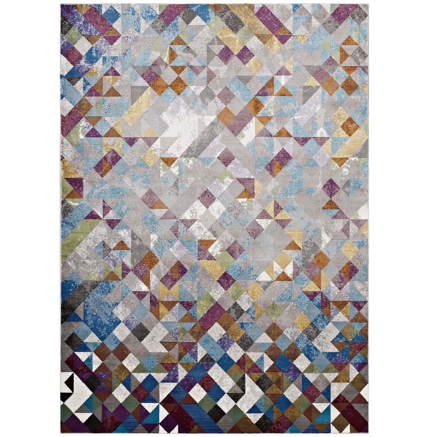 Modway Laleh Colorful Geometric Triangle Mosaic 4x6 Area Rug