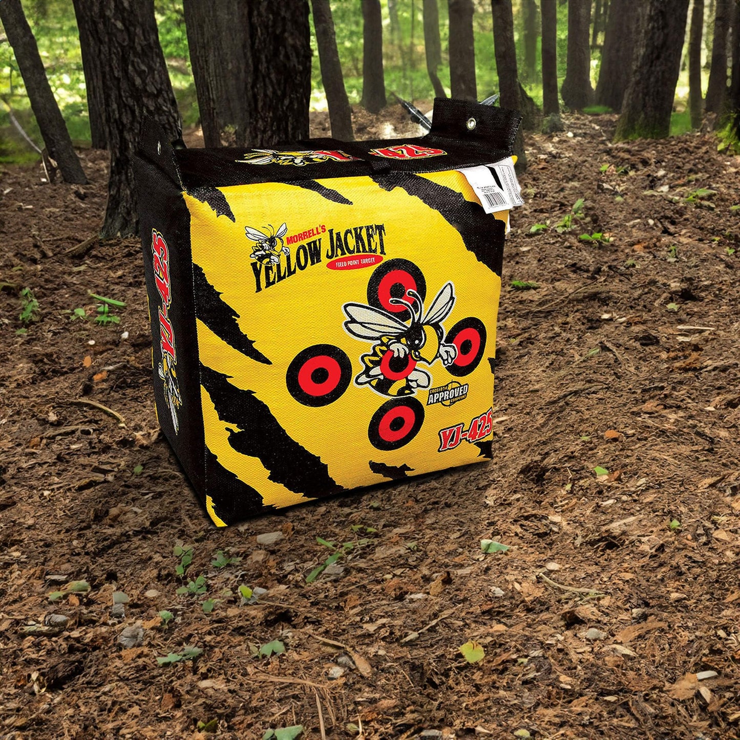 Morrell Yellow Jacket YJ-425 Portable Adult Field Point Archery Bag Target with 2 Shooting Sides, 10 Bullseyes, and Carry Handle, 3 Pack, Yellow