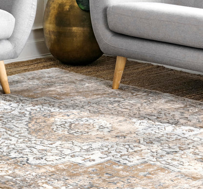 nuLOOM Vintage Medallion Thea Area Rug, 10' x 14', Beige