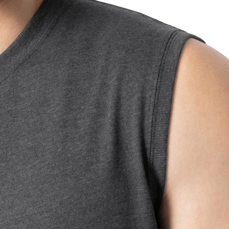 Fruit of The Loom Men's Eversoft Cotton Sleeveless T Shirts, Breathable & Moisture Wicking with Odor Control, Sizes S-4X, Muscle-2 Pack-Black Heather, XX-Large