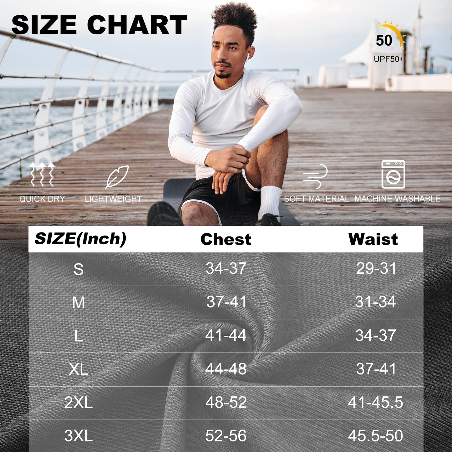 MLYENX 4 Pack Long Sleeve Shirts for Men UPF 50+ UV Sun Protection Quick Dry Moisture Wicking Workout Tee Shirts M