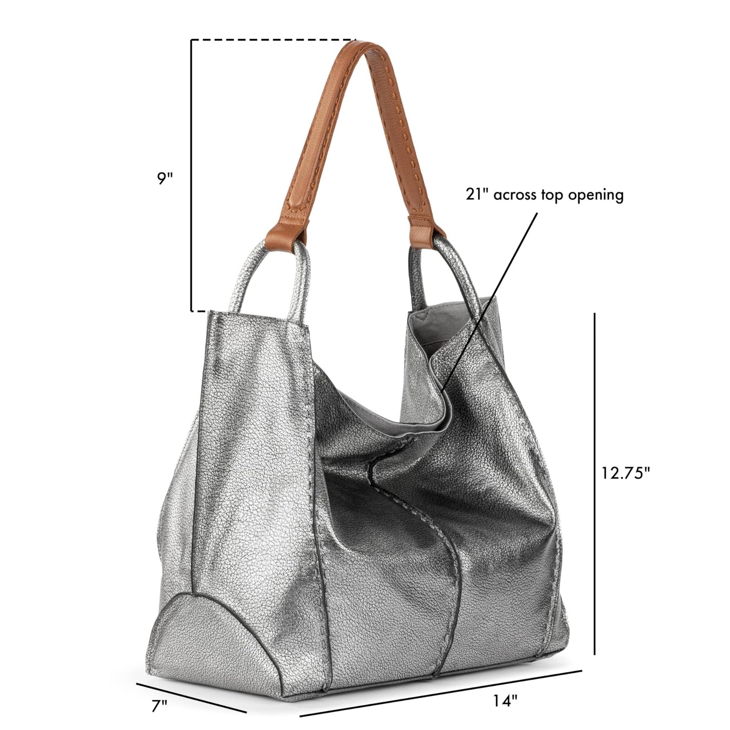 The Sak Los Feliz Large Tote Bag - Premium Leather Handbag With Stylish Design For Everyday, Travel, Beach Bag - Roomy, Durable, Lined Purse With Shoulder Bag Strap, Zipper Pocket