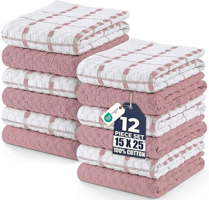 Utopia Towels - Kitchen Towels 12 Pack, 15 x 25 Inches, 100% Ring Spun Cotton