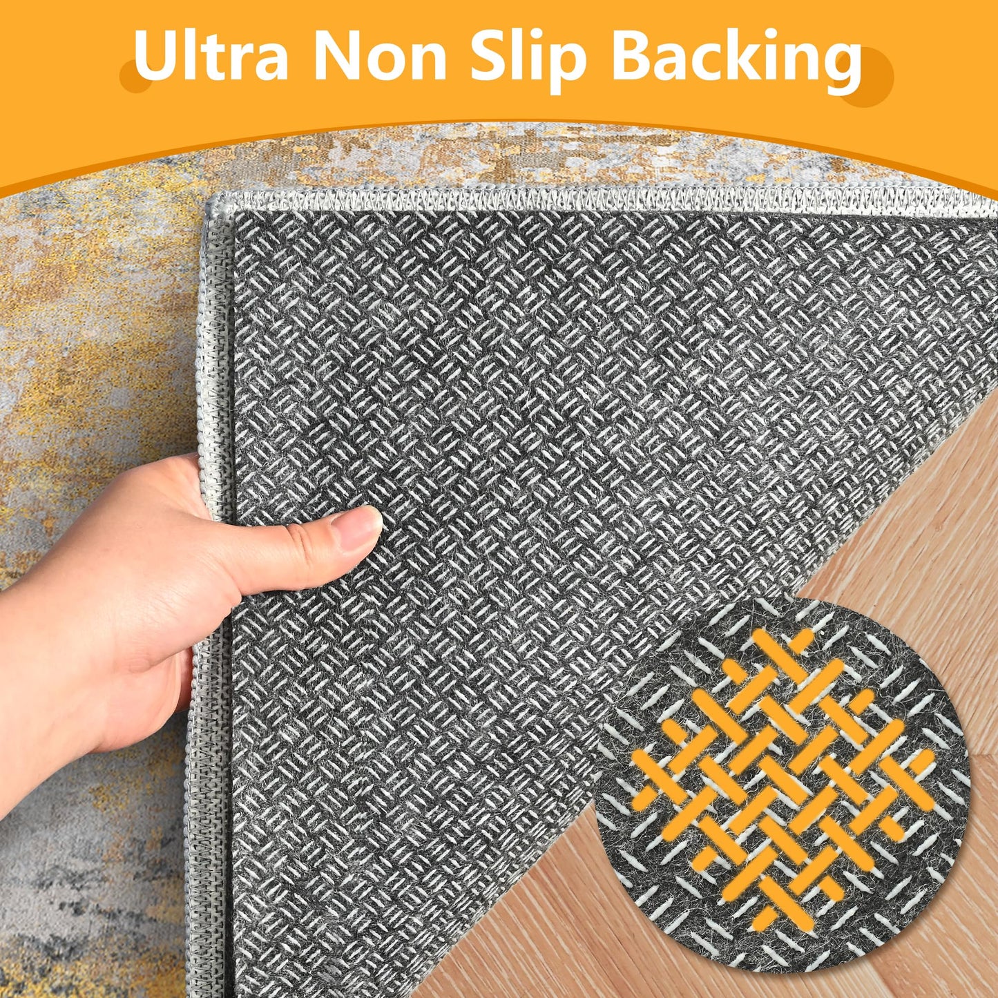 5x7 Non Slip Rug Pad Gripper, 1/4" Thick Cushioned Carpet Pads for Hardwood Floors, Felt and Silicone Backing, Under Area Rugs Anti Skid Mat Keep Rugs in Place