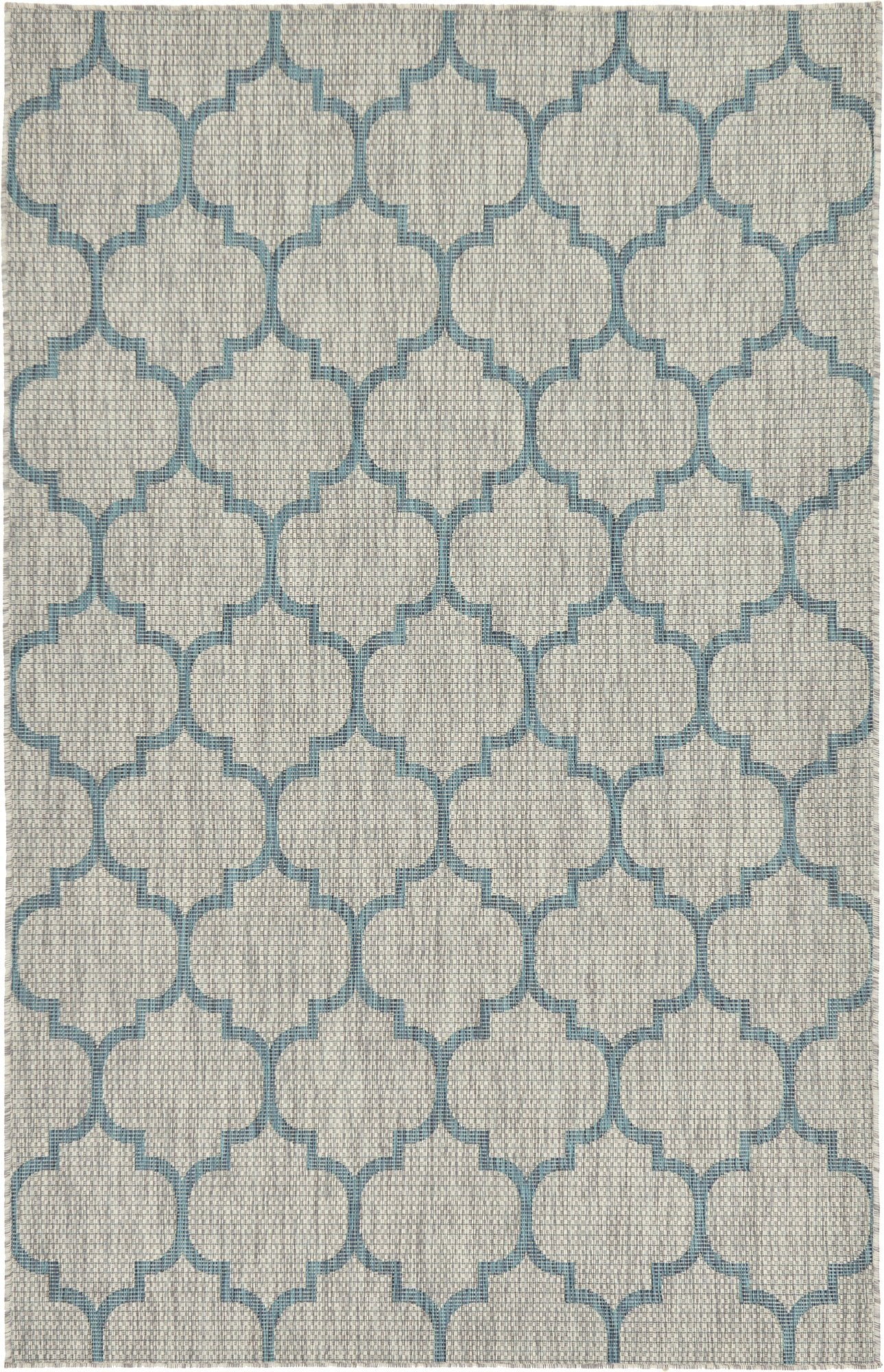 Unique Loom Outdoor Trellis Collection Area Rug (5' 3" x 8' Rectangle, Gray/ Ivory)