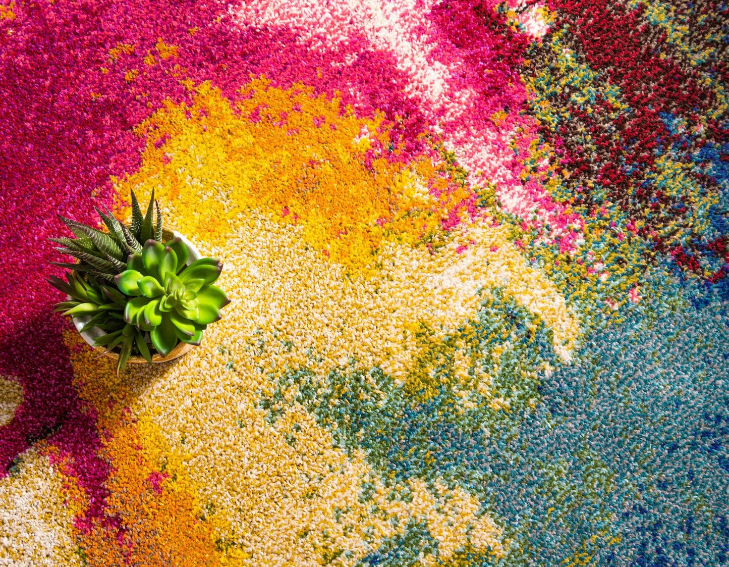 Unique Loom Estrella Collection Colorful, Abstract, Watercolor, Modern, Eclectic Area Rug (3' 3 x 5' 3 Rectangular, Multi/Beige)