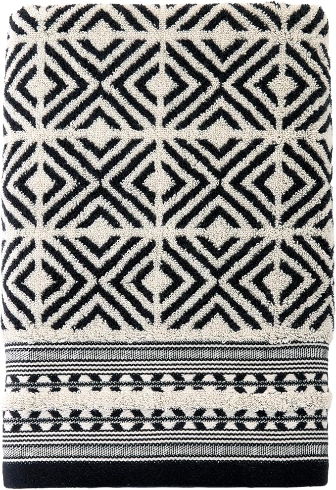 SKL Home Diamond Grid 100% Cotton Premium Bath Towel, 600 GSM, Soft & Absorbent